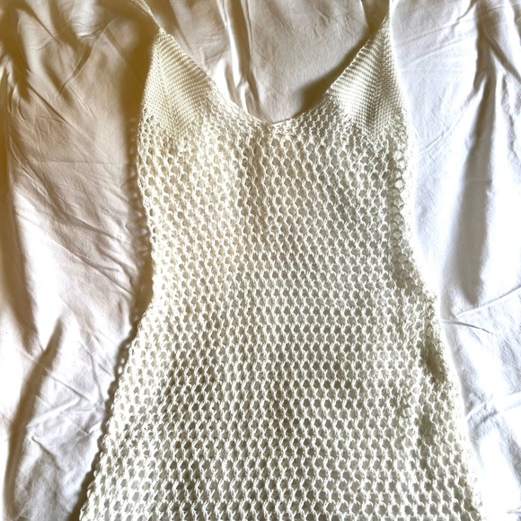 💕NWT Gorgeous crochet Swim coverup/maxi dress, size M in a cream color - Picture 5 of 5